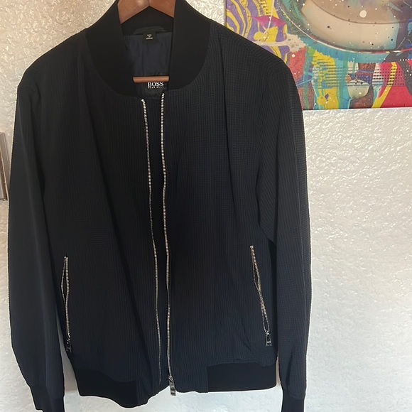 Hugo Boss bomber jacket navy blue fitted light - Picture 1 of 3